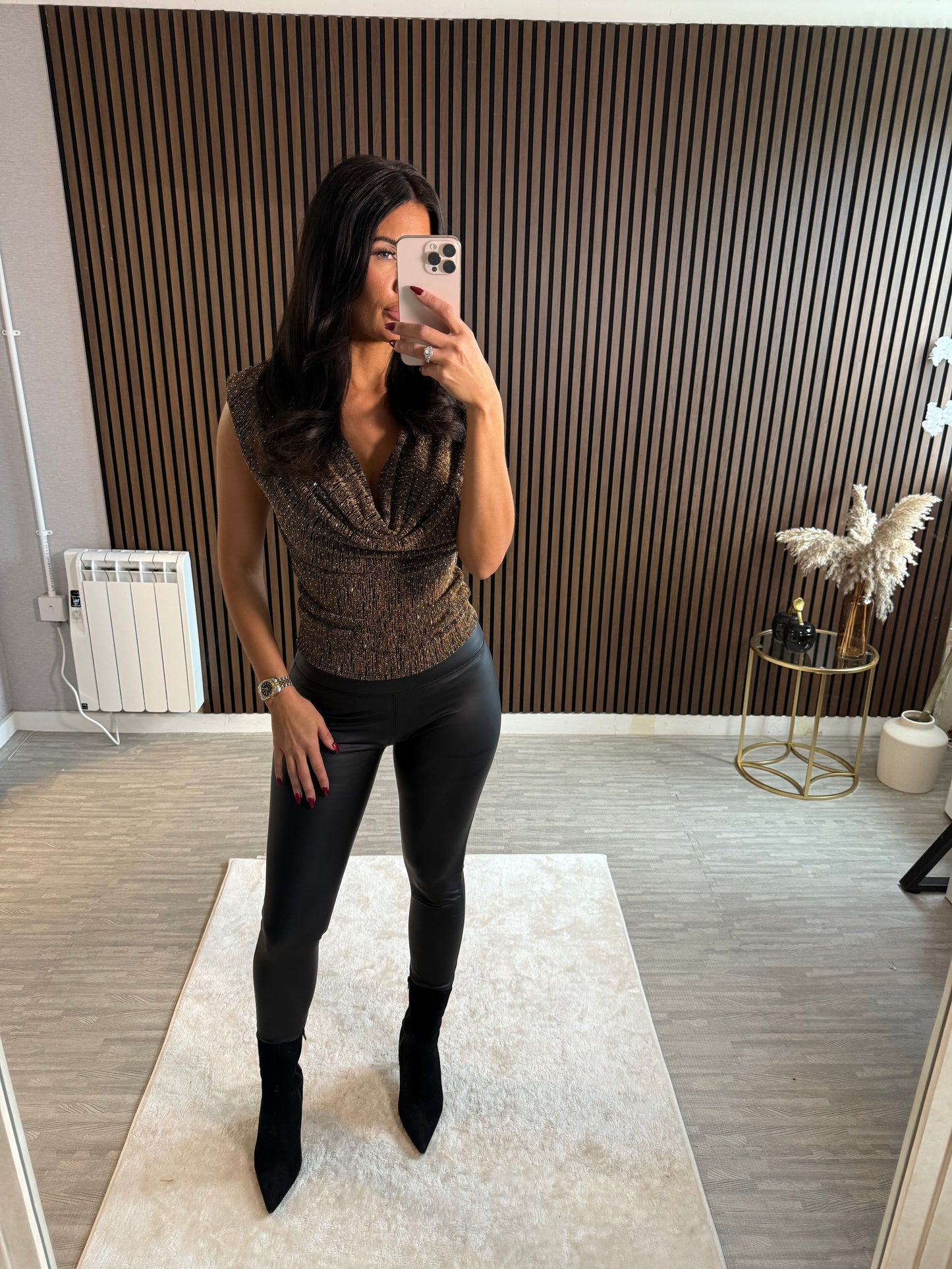 IVY - Black Fleece Lined PU Leggings