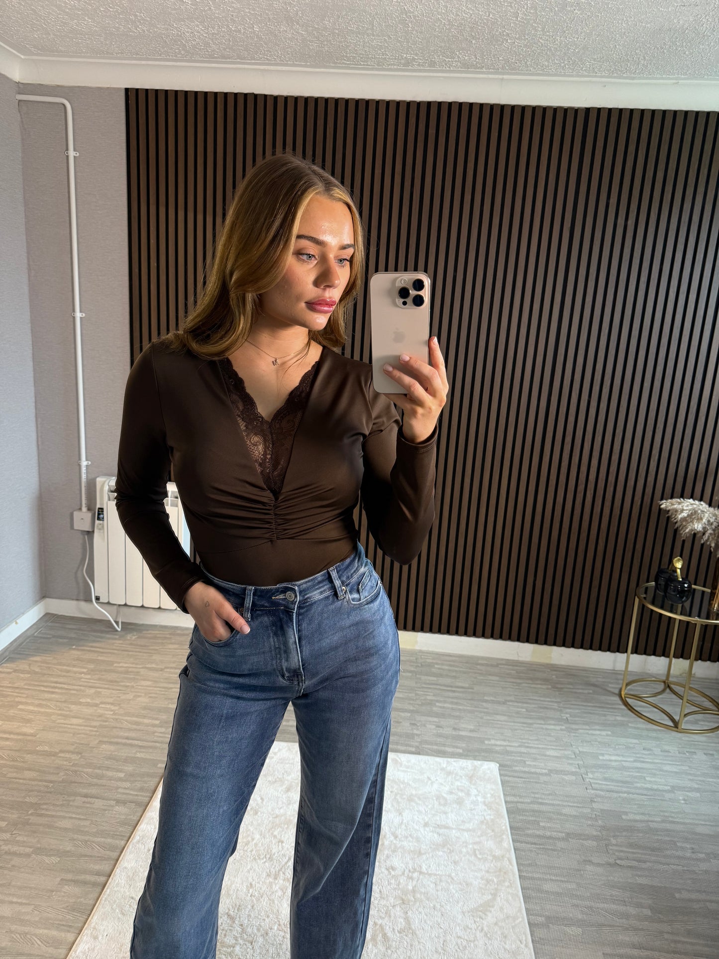 HELEN - Lace Trim Bodysuit