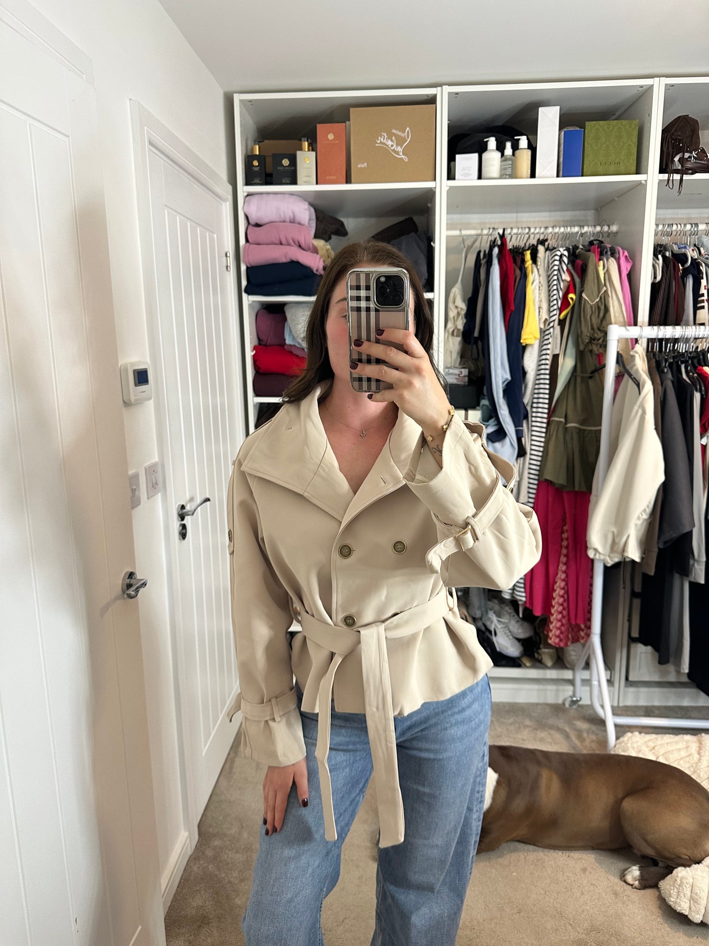Funnel Neck Belted Jacket