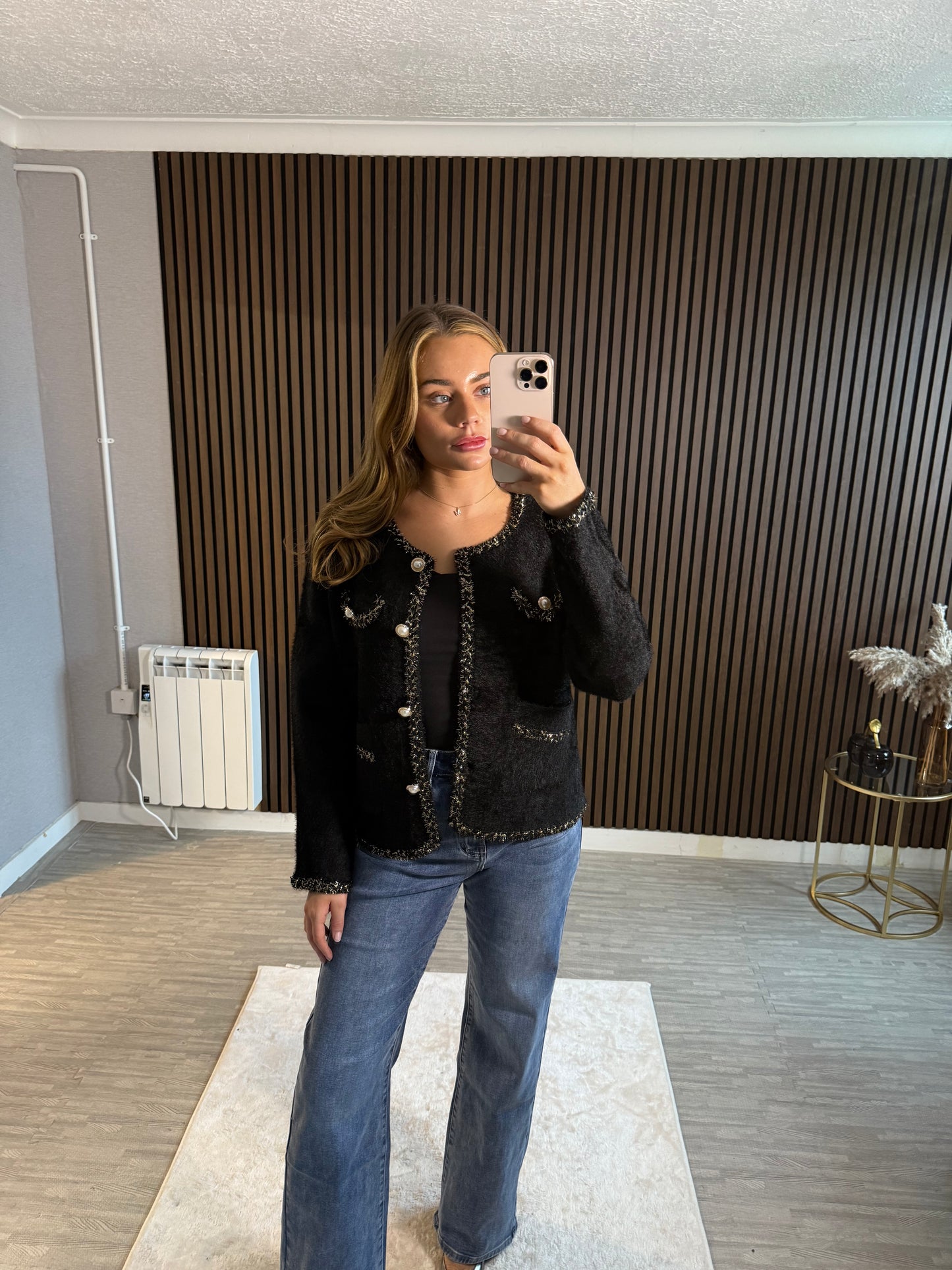 CECE - Cardgain with Pearl Button Detail