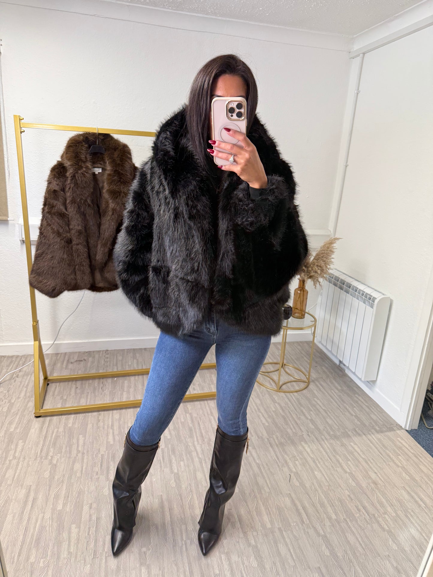 Amelia Faux Fur Hooded Coat
