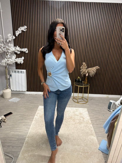 BROGAN Ruched Buckle Top