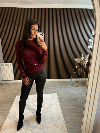 KENNEDY - Mesh Sparkle Top