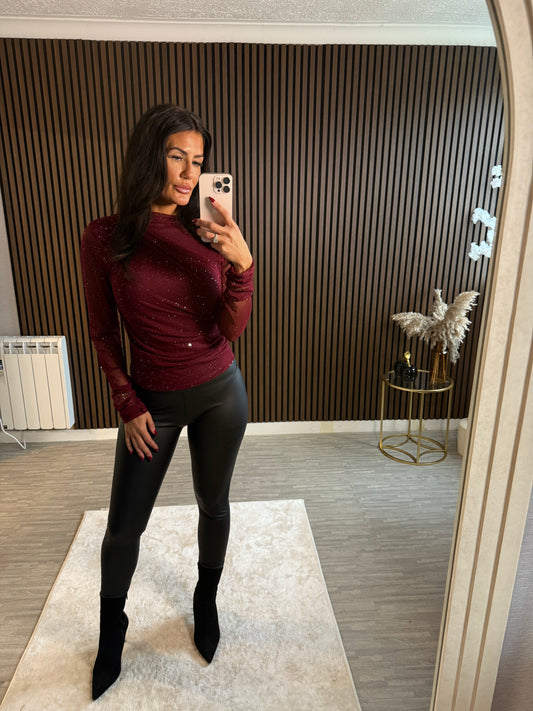 KENNEDY - Mesh Sparkle Top