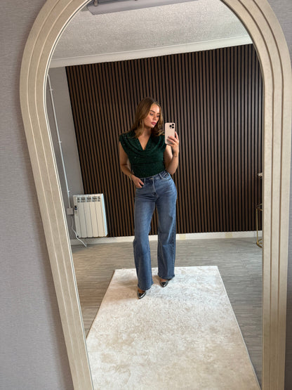 INDIA - Sparkle Cowl Neck Top