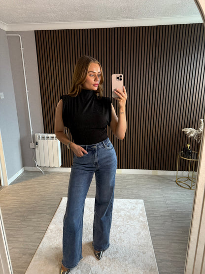 ROXIE - Sparkle Shoulder Padded Top