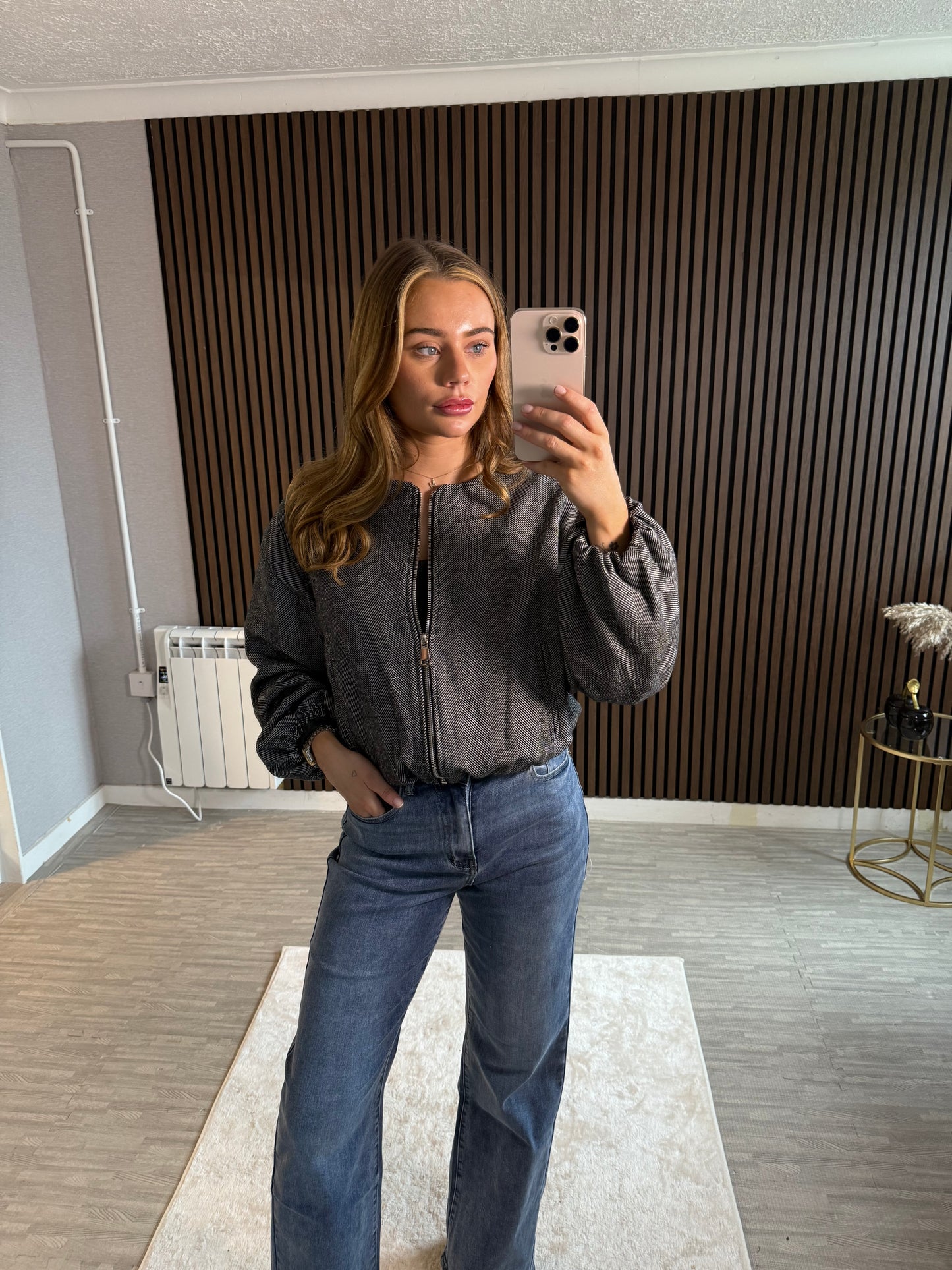 EMMA - Puffball Herringbone Jacket