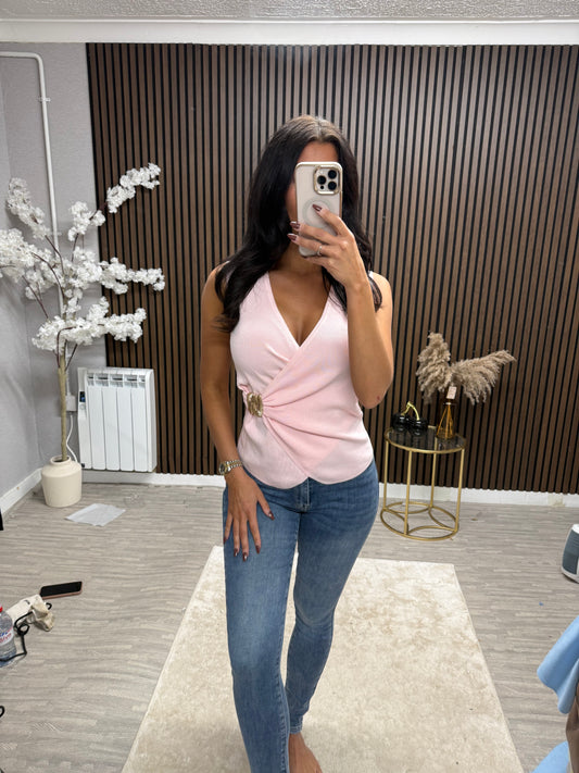 BROGAN Ruched Buckle Top