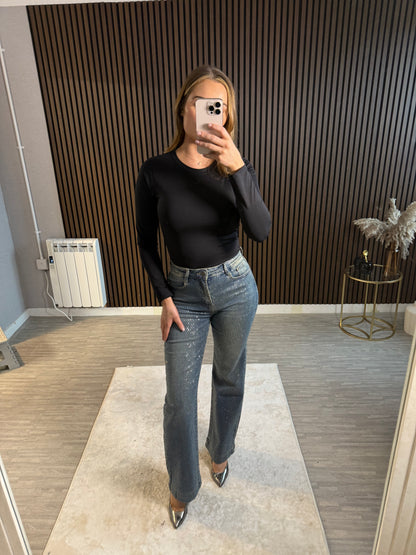 CLARE - Basic Scoop Neck Long Sleeve Top