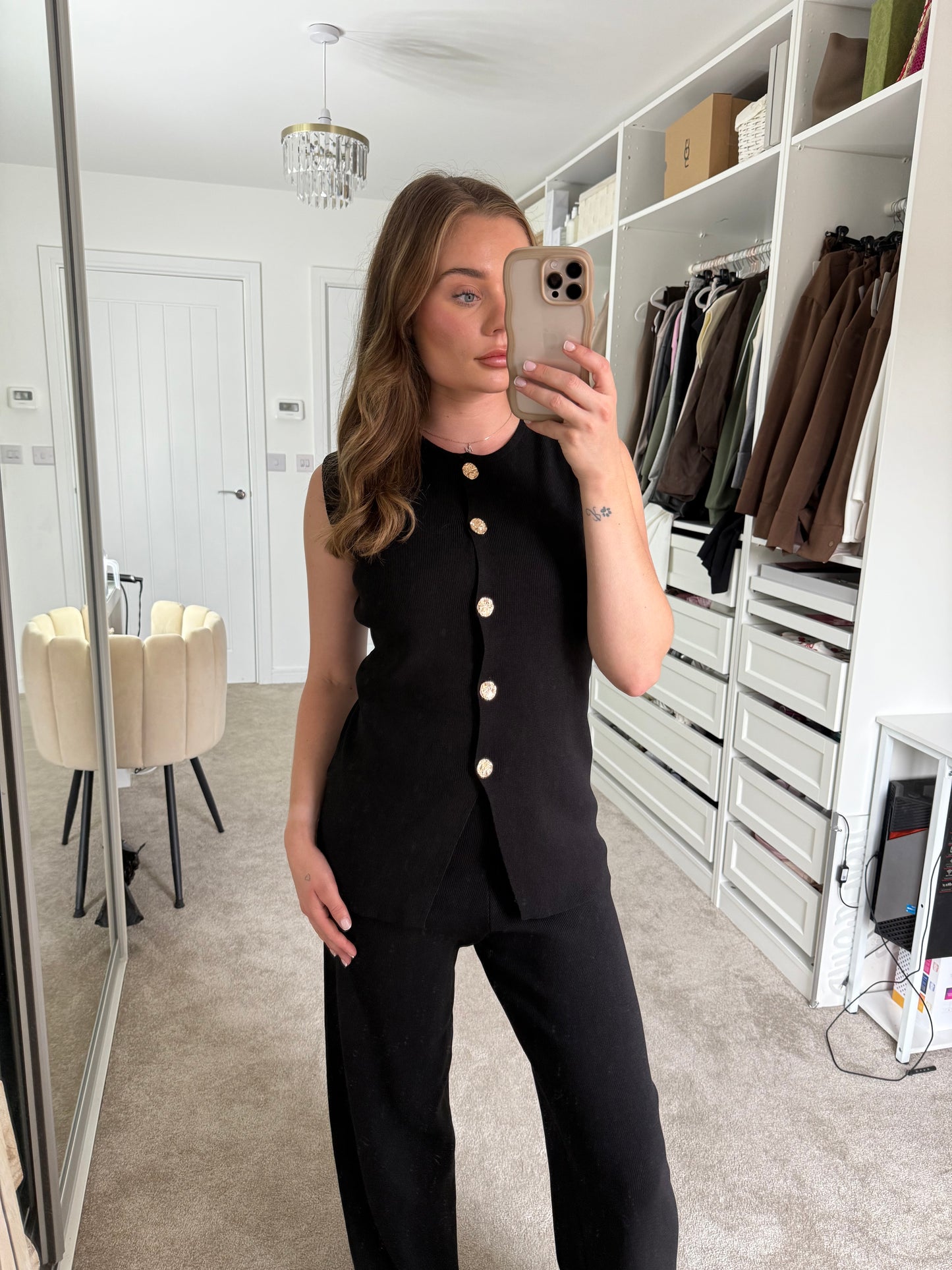 Tara Button Up Lounge Set