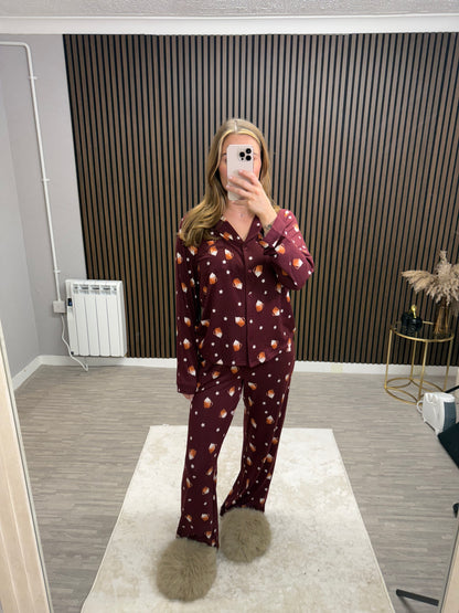 Burgundy Latte Pyjamas