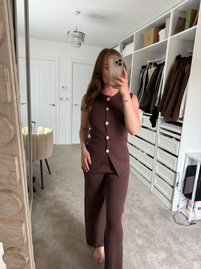 Tara Button Up Lounge Set