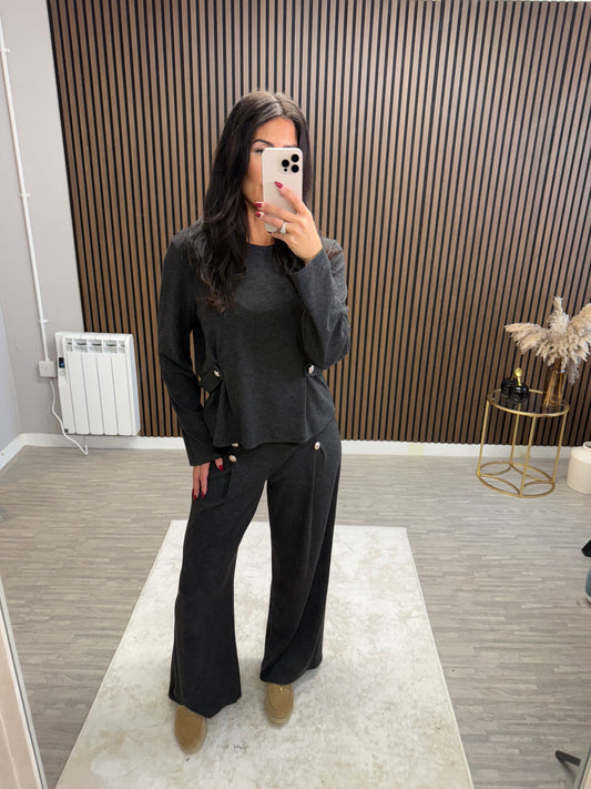 LACEY - Soft Lounge Set with Button Detail