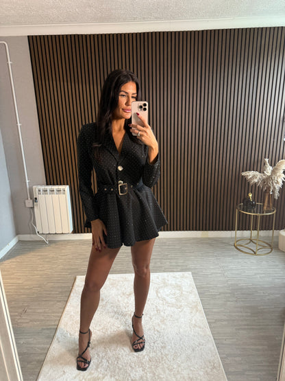 PENNY - Belted Sequin Playsuit