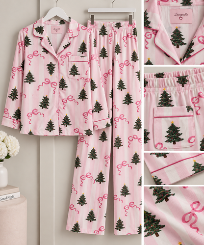 PRE-ORDER - Christmas Tree Bow Stripe Pyjamas - 796150