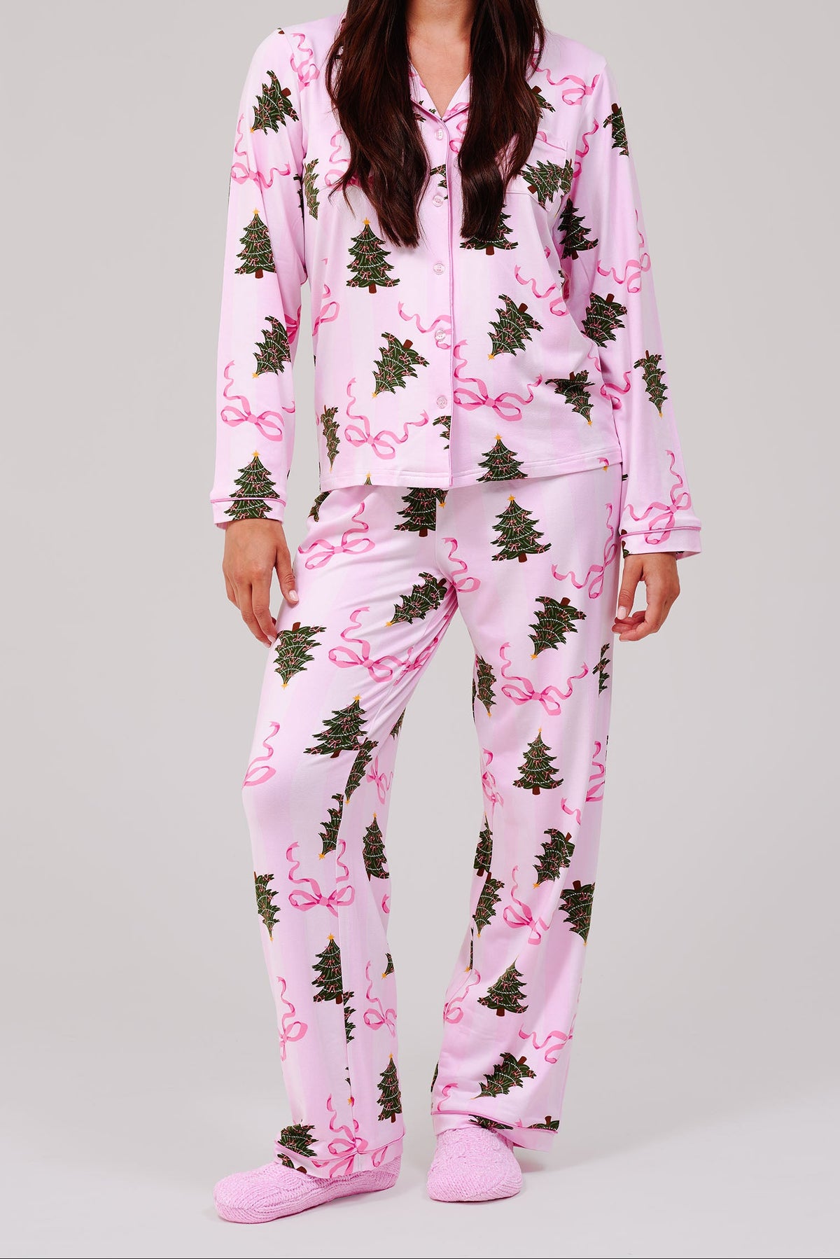 PRE-ORDER - Christmas Tree Bow Stripe Pyjamas - 796150