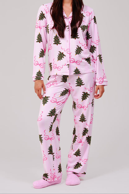 PRE-ORDER - Christmas Tree Bow Stripe Pyjamas - 796150