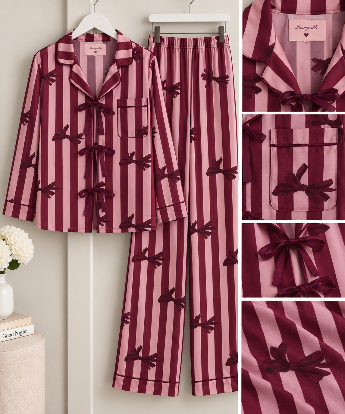PRE-ORDER - Bow Striped Super Soft Pyjamas - 796203