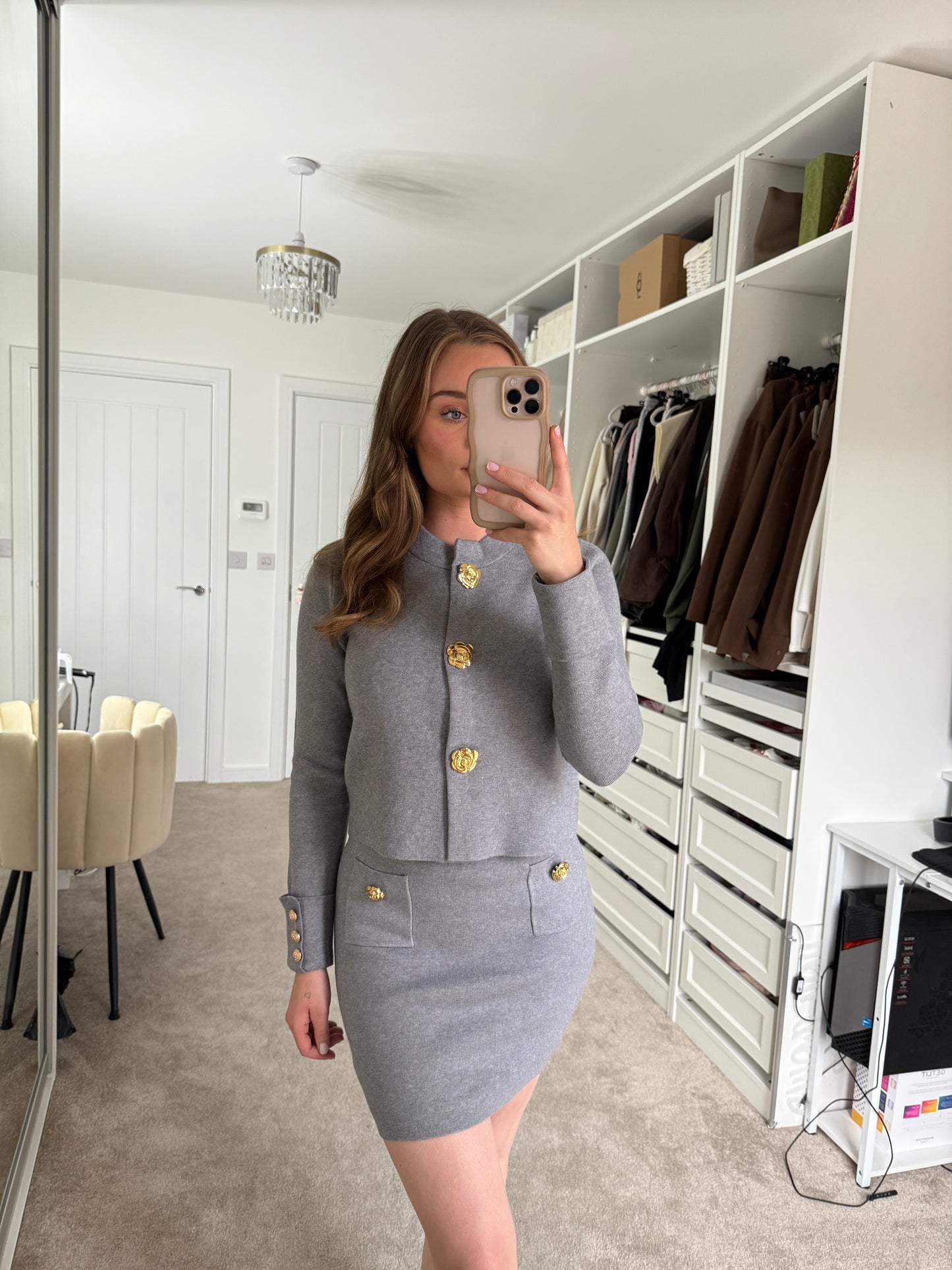 Billie Soft Knit Skirt & Cardigan Set