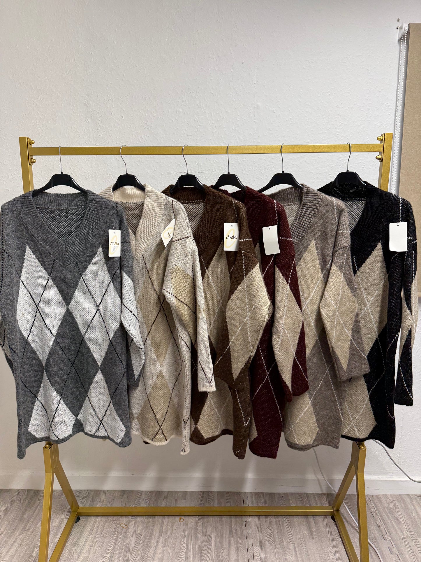 TARA V Neck Pringle Jumper Dress