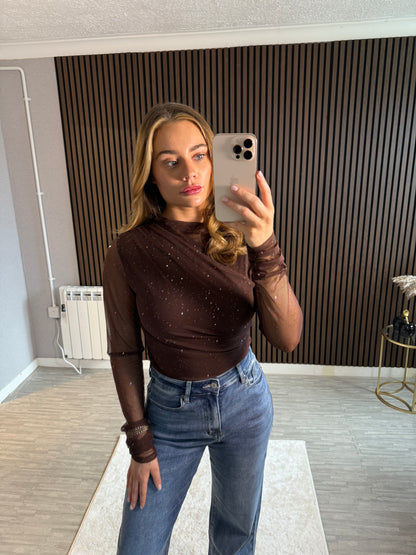 KENNEDY - Mesh Sparkle Top