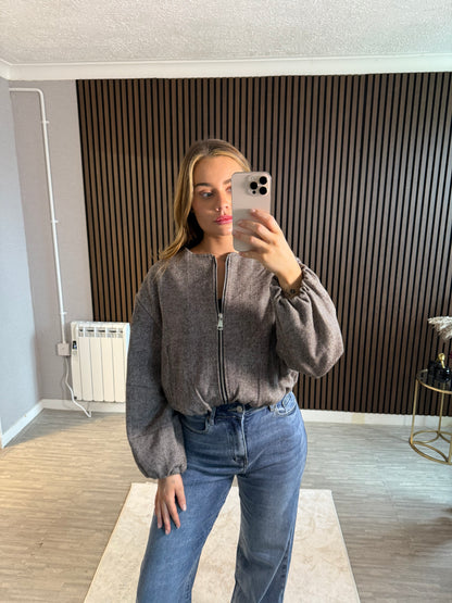 EMMA - Puffball Herringbone Jacket