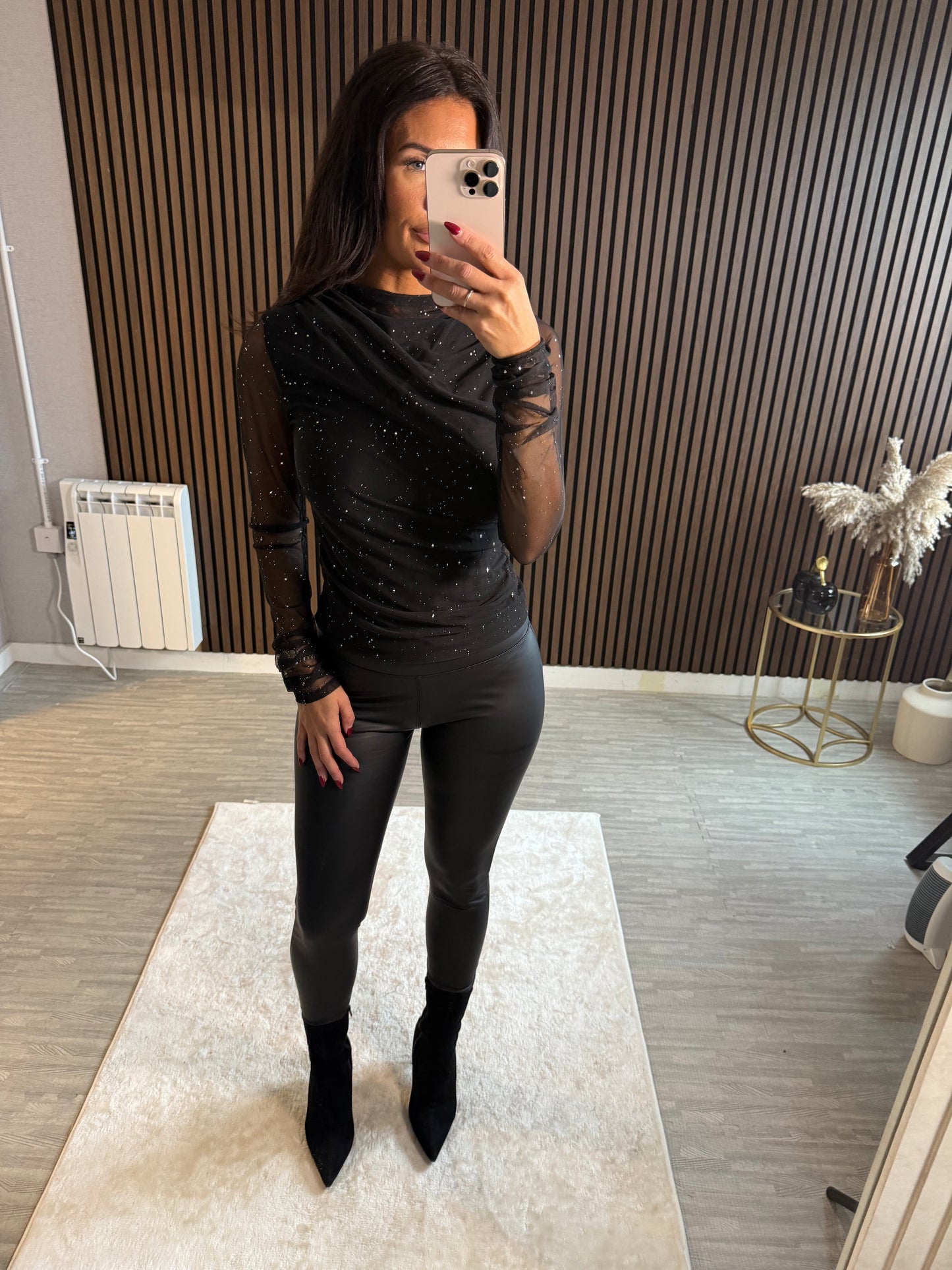 KENNEDY - Mesh Sparkle Top