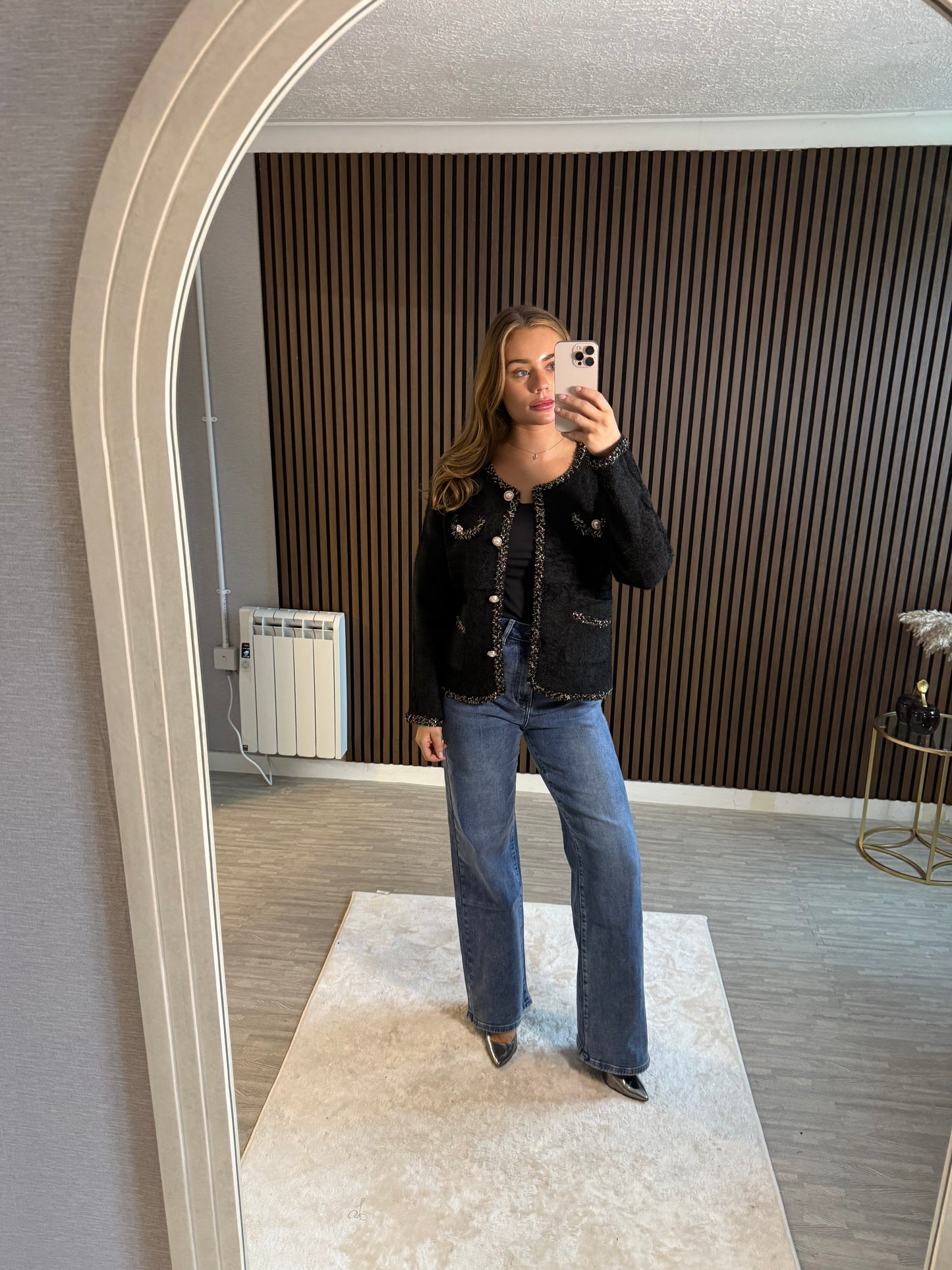 CECE - Cardgain with Pearl Button Detail