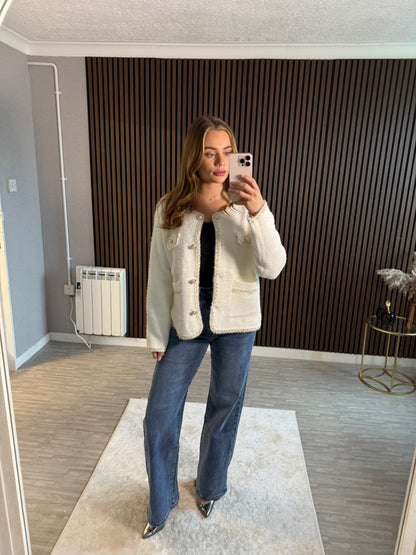 CECE - Cardgain with Pearl Button Detail