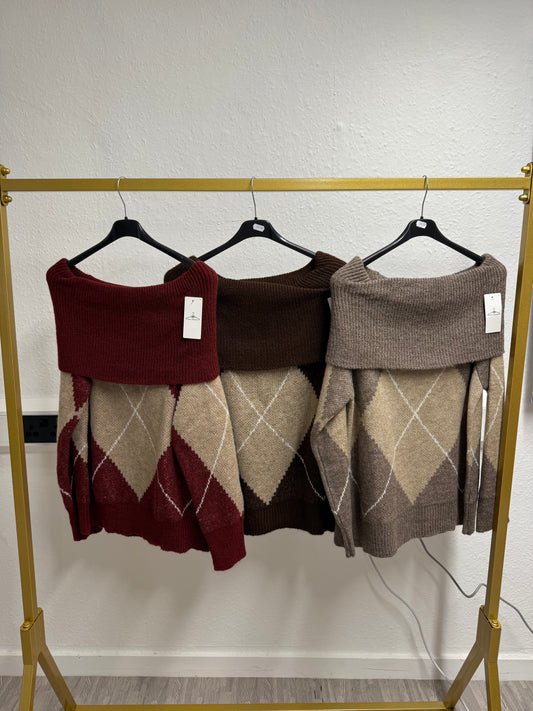 FREYA Off Shoulder Pringle Jumper