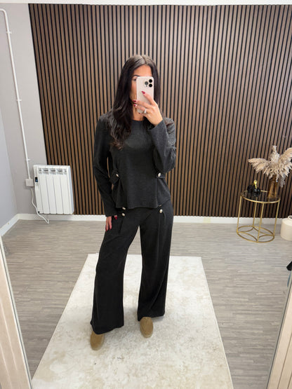 LACEY - Soft Lounge Set with Button Detail