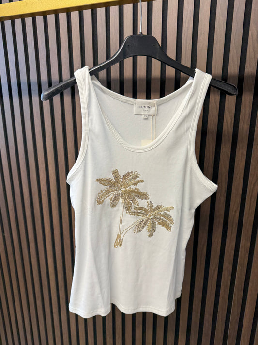 Embellished Ribbed Vest Top