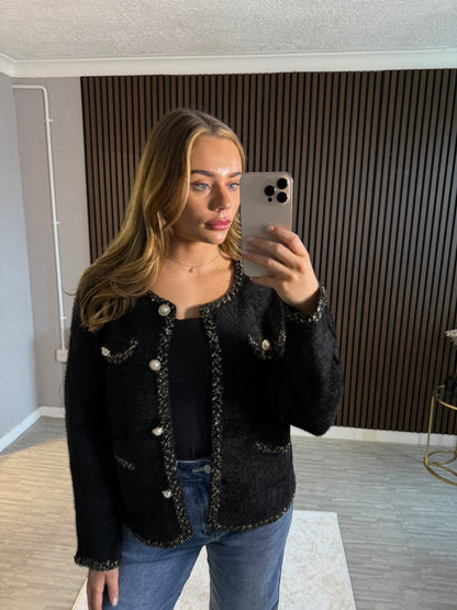 CECE - Cardgain with Pearl Button Detail