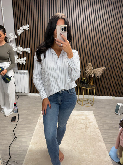 KATHERINE Pinstripe Cotton Shirt