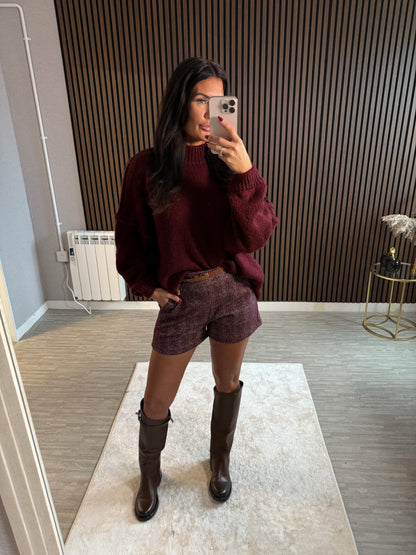 FAITH - Tweed Shorts with Belt