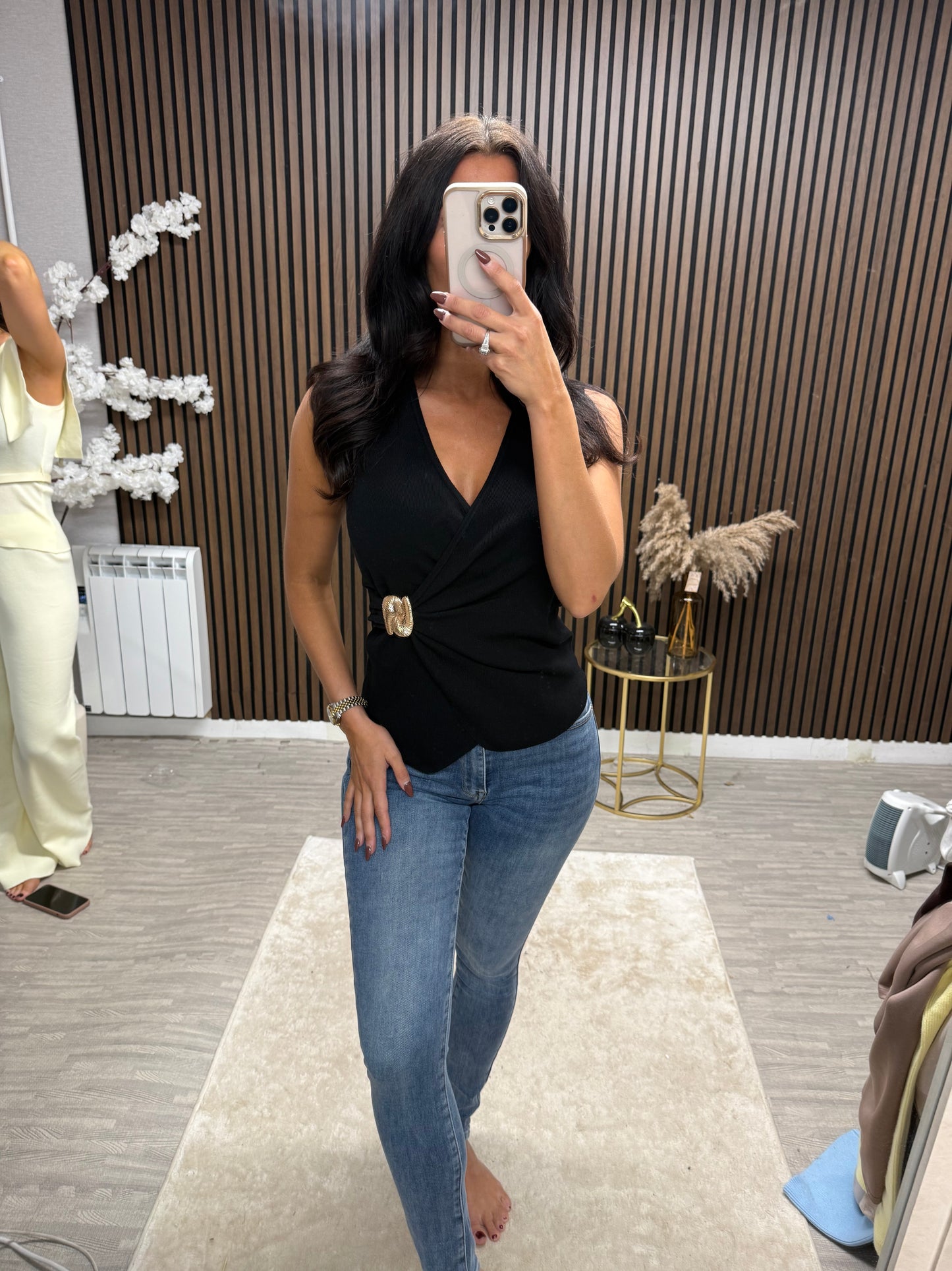 BROGAN Ruched Buckle Top