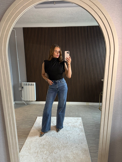 ROXIE - Sparkle Shoulder Padded Top