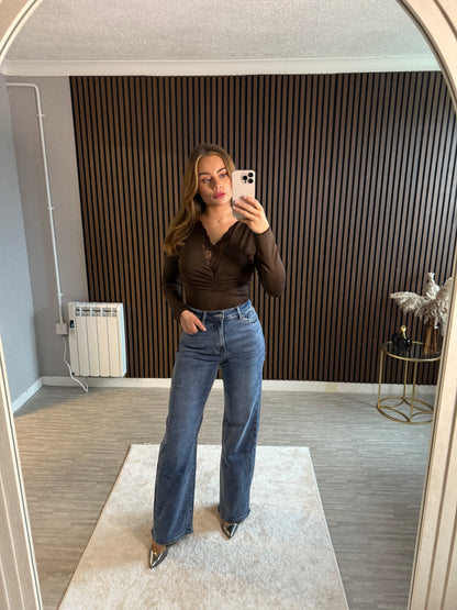 HELEN - Lace Trim Bodysuit