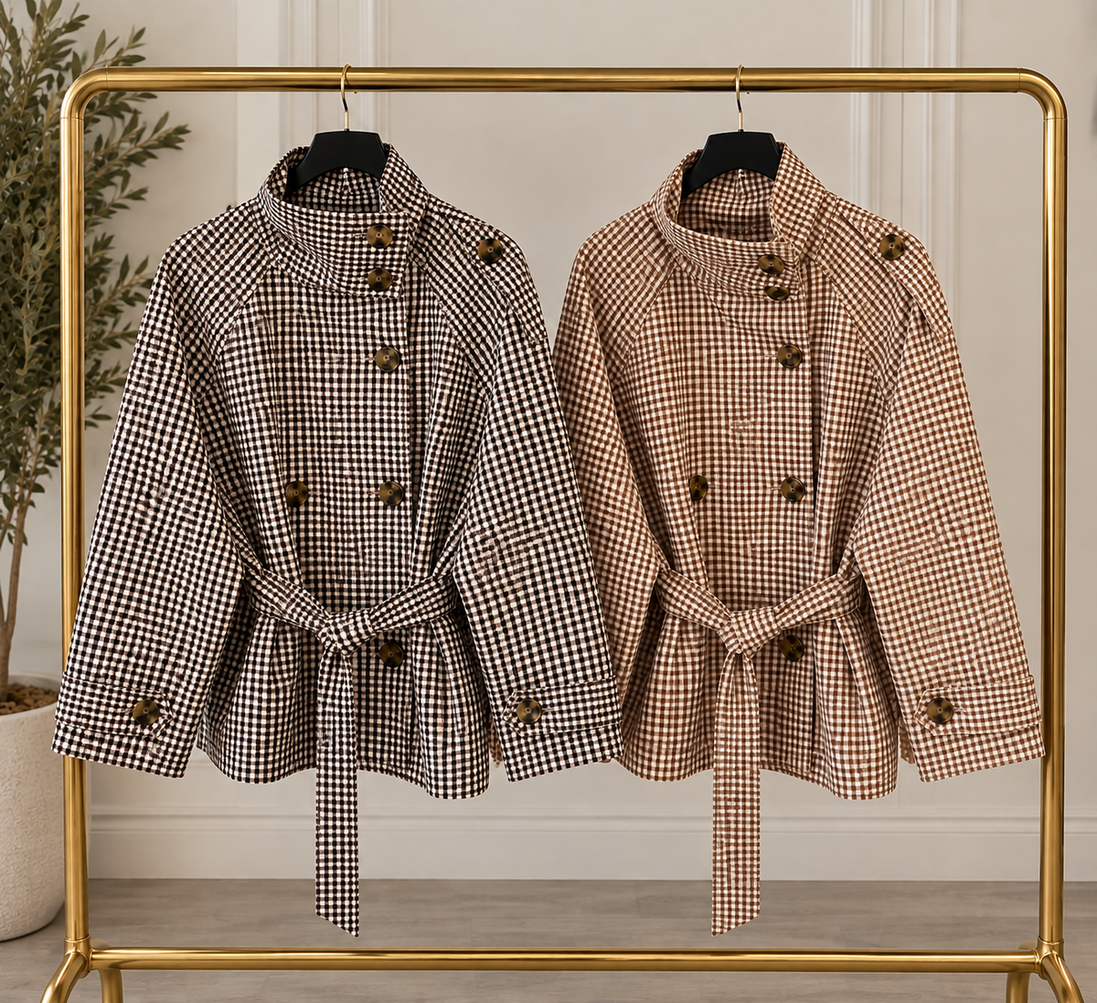 PRE ORDER The Aspen Check Belted Jacket