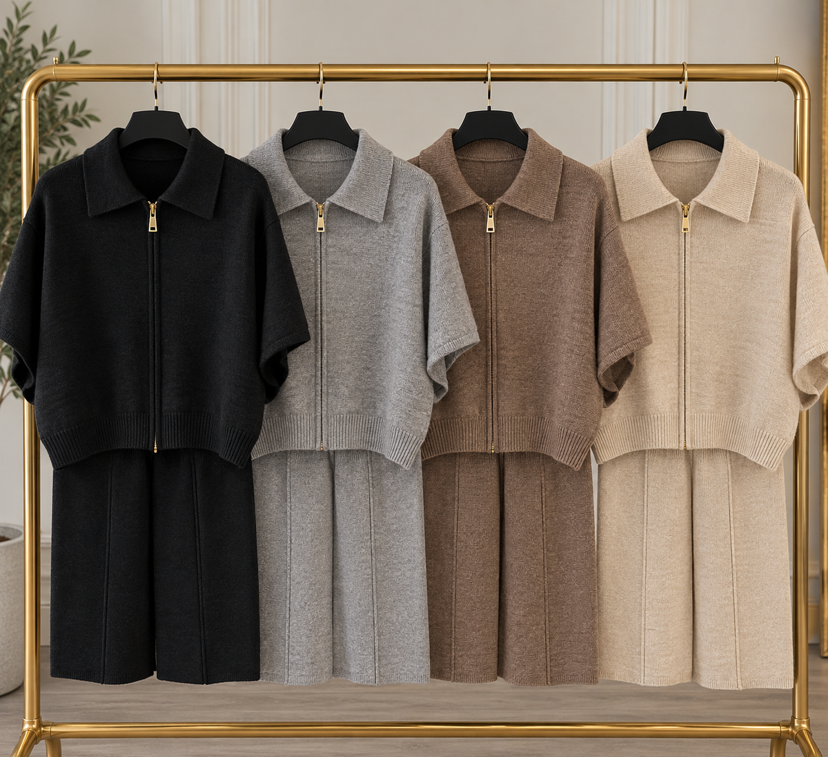 The Amara Zip Up Knit Set