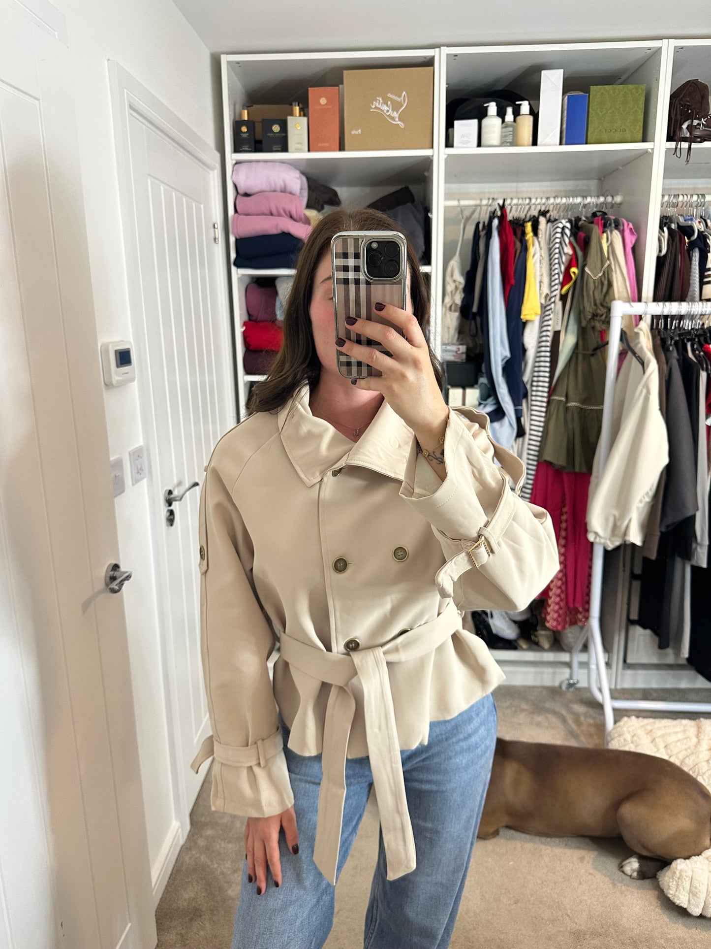 Funnel Neck Belted Jacket