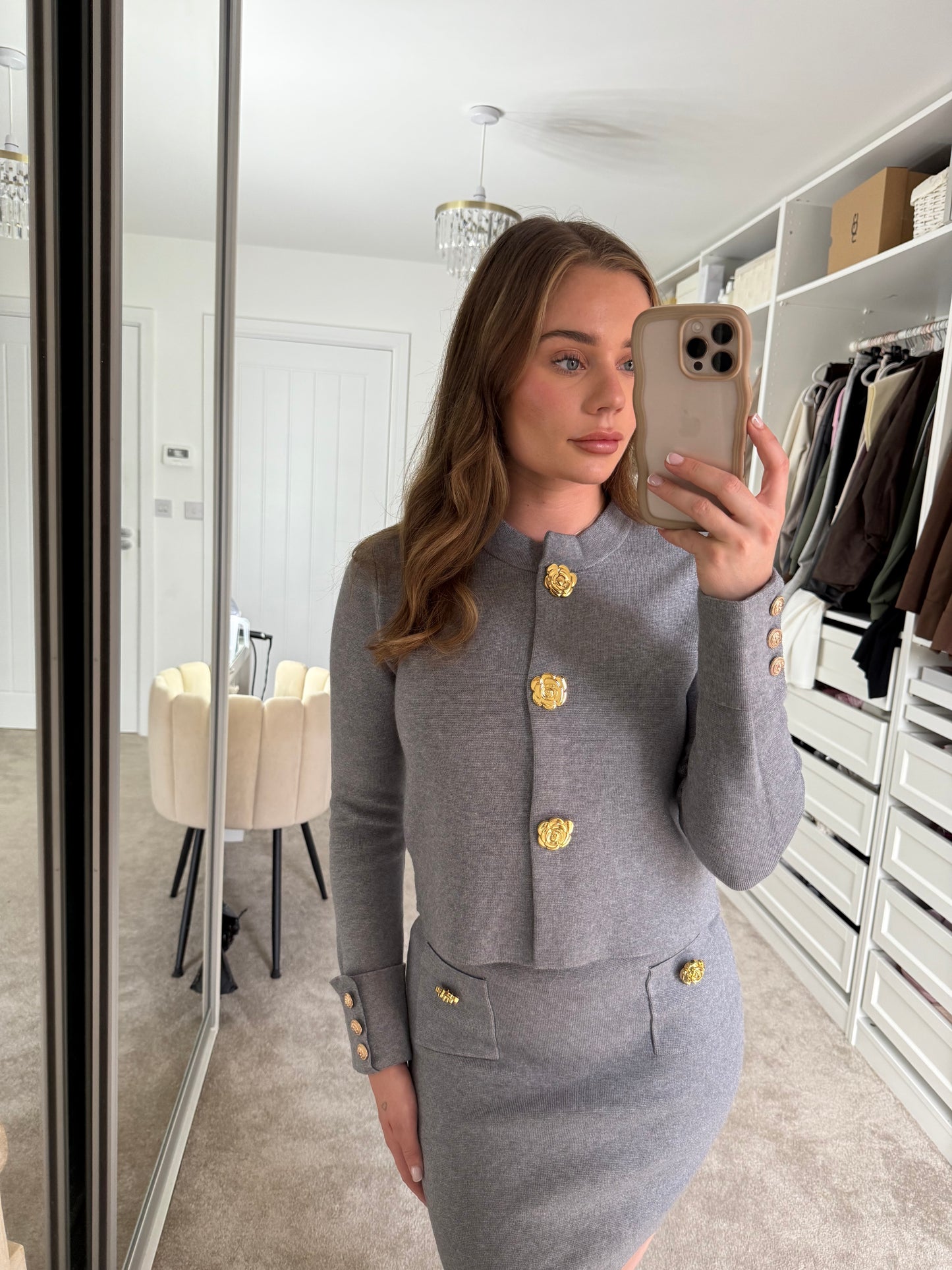 Billie Soft Knit Skirt & Cardigan Set