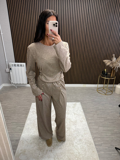 LACEY - Soft Lounge Set with Button Detail