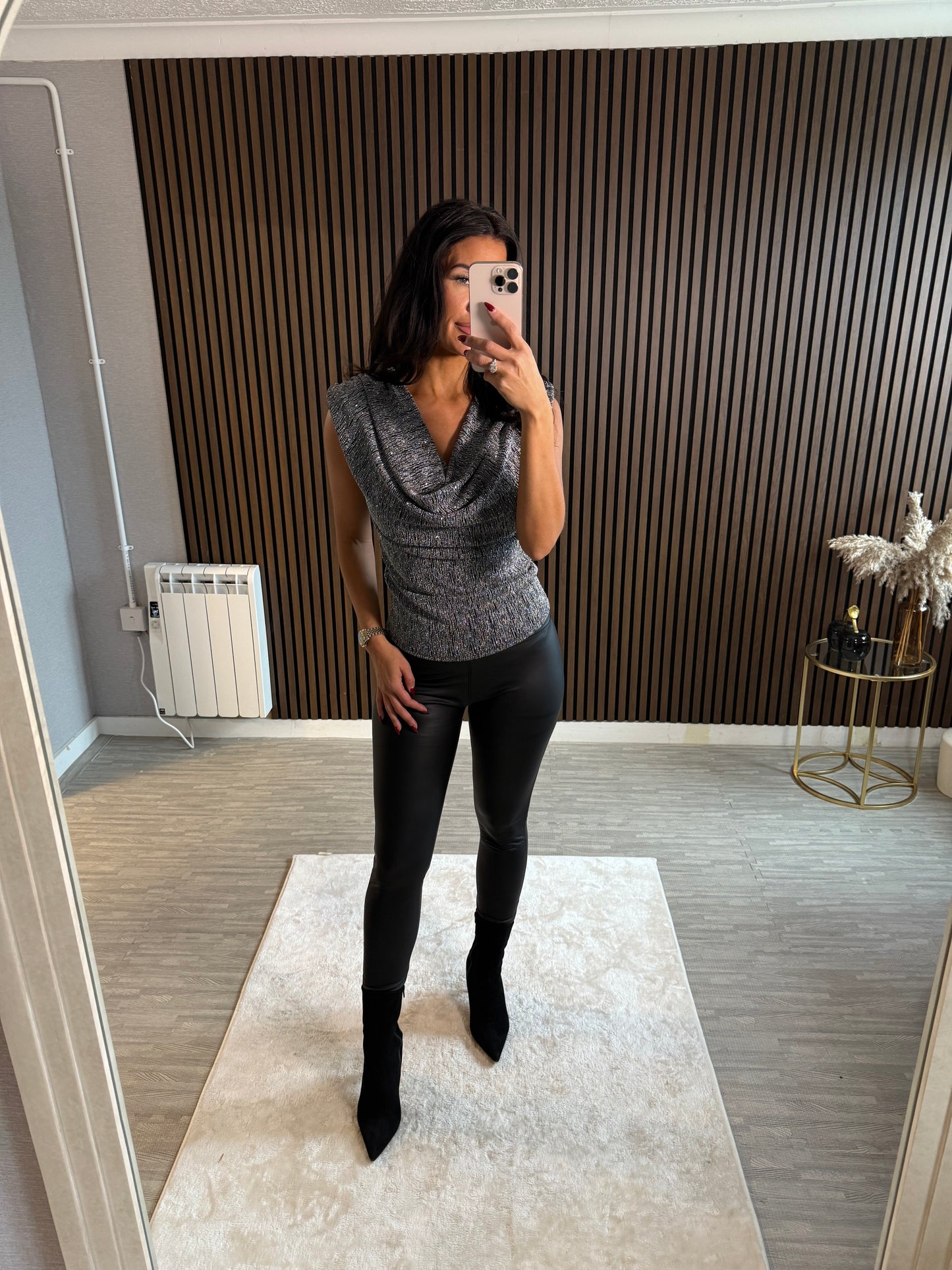 INDIA - Sparkle Cowl Neck Top