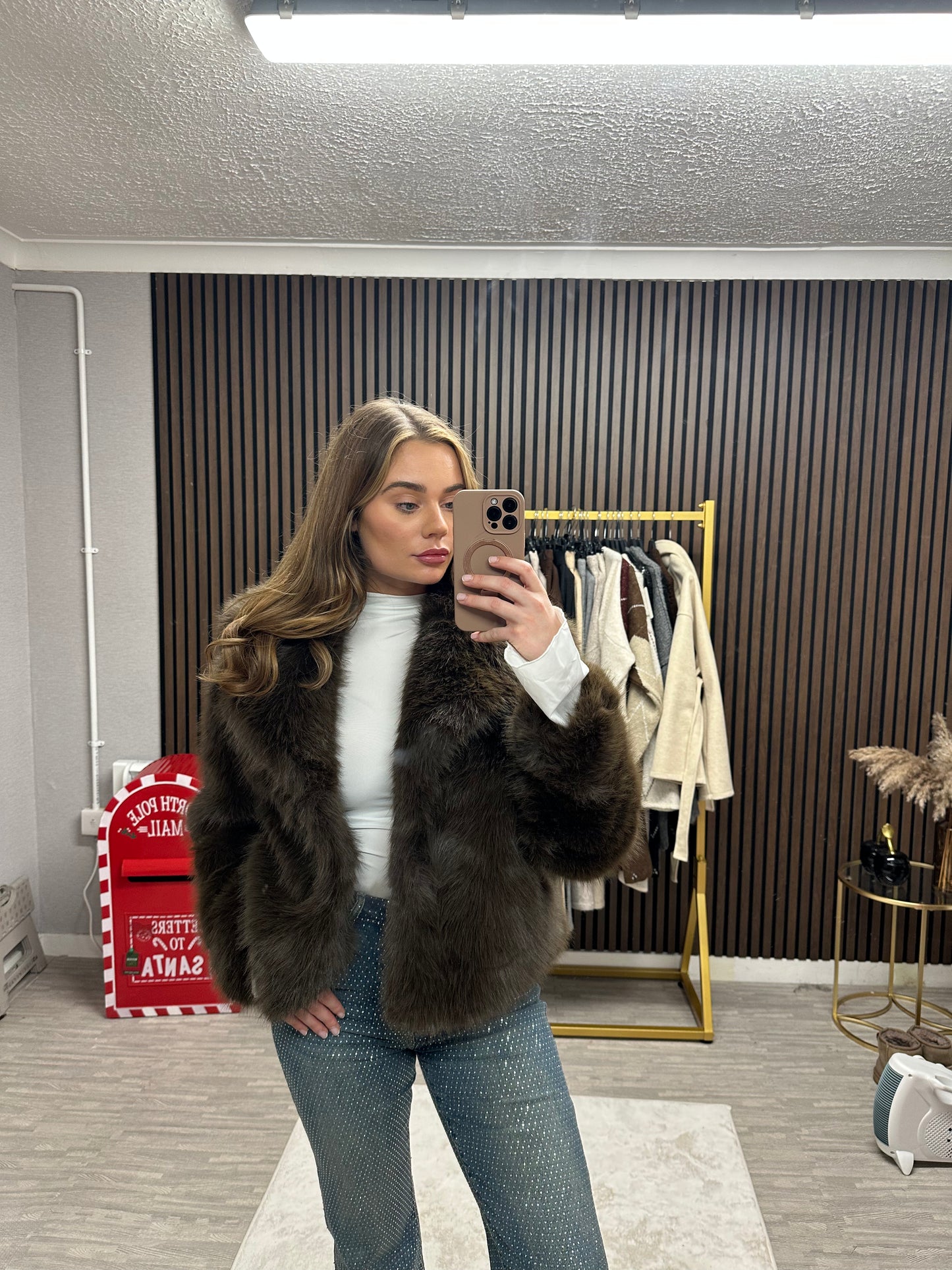MORGAN - Chocolate Faux Fur Jacket