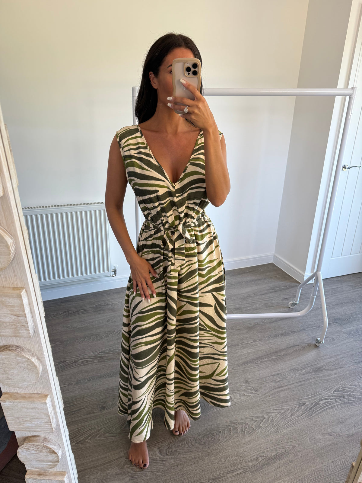 Green Tie Up Dress