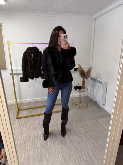 Charlotte Cardigan - Removable Faux Fur