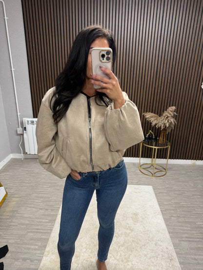 Suede Style Bomber Jacket