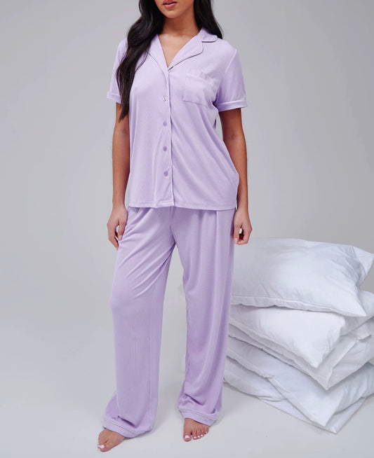 Lilac Long Bottom PJs