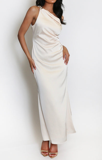 One Shoulder Satin Dress